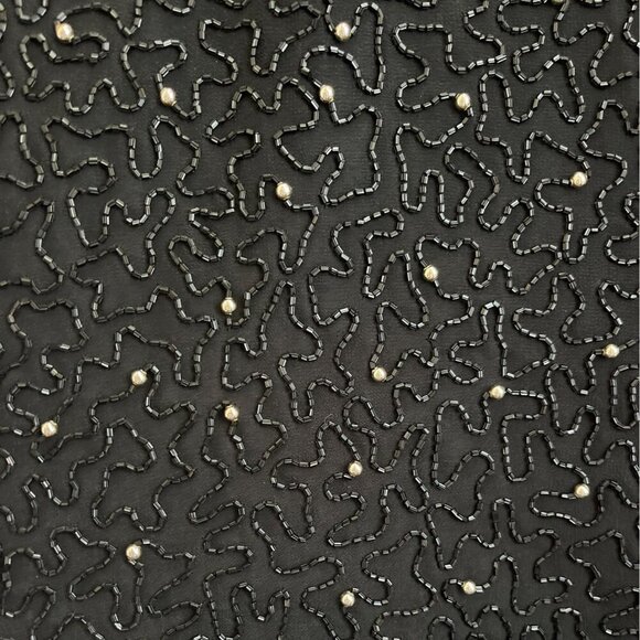 Vintage 90s Laurence Kazar Women Top Size XL Sequin Beaded Floral Party Holiday - Picture 8 of 13